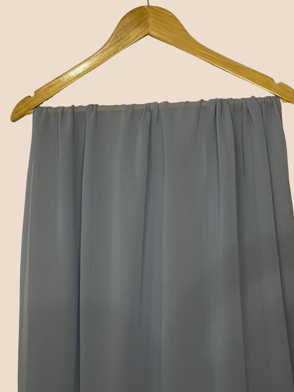 Premium Quality Georgette Chiffon Stole - Grey