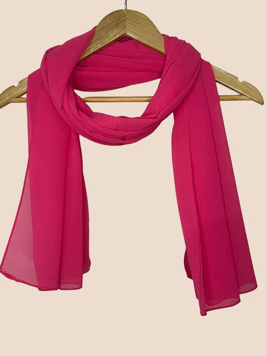 Premium Quality Georgette Chiffon Stole - Cerise Pink