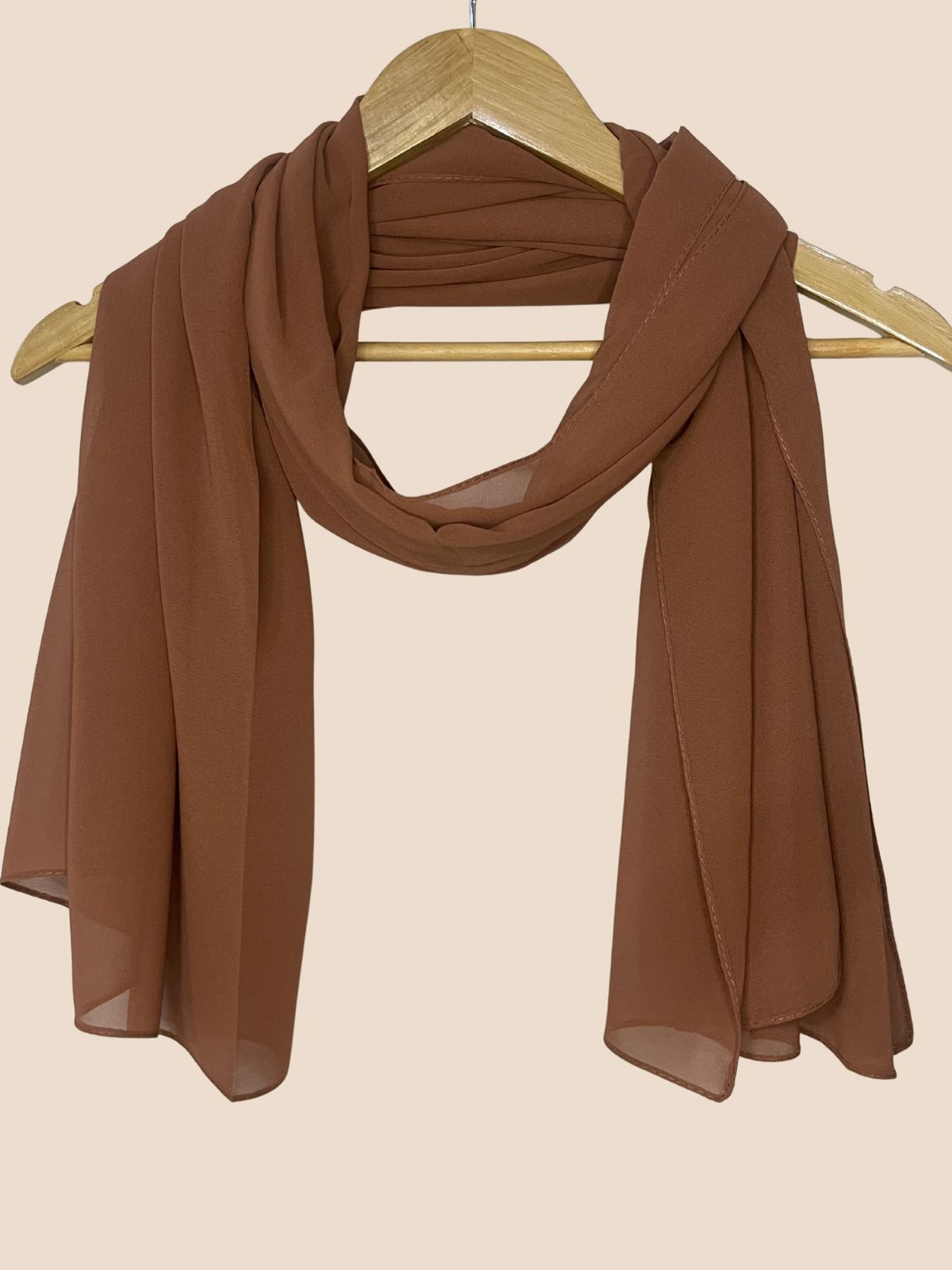Premium Quality Georgette Chiffon Stole - Brown