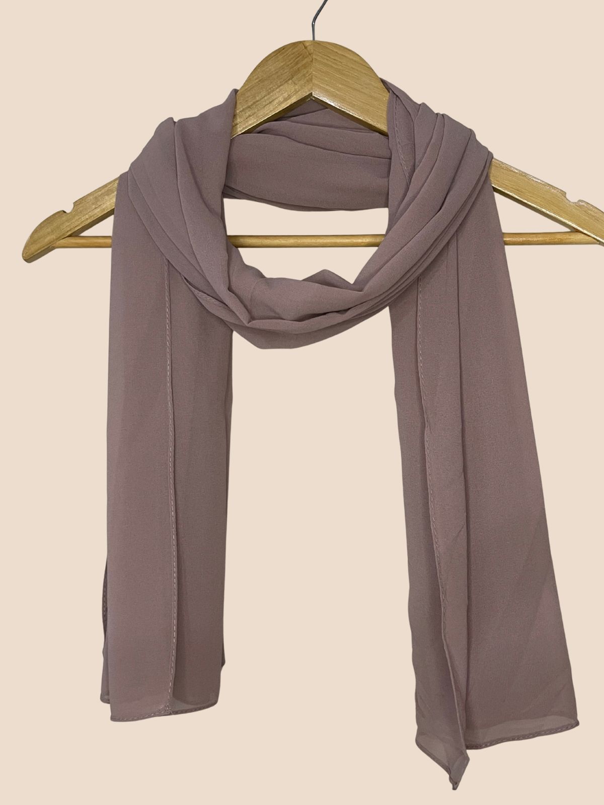 Premium Quality Georgette Chiffon Stole -  Dark Camel Brown