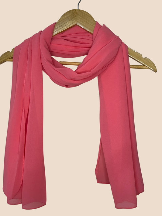 Premium Quality Georgette Chiffon Stole - Crimson Pink