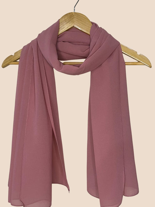 Premium Quality Georgette Chiffon Stole - Dusty Pink