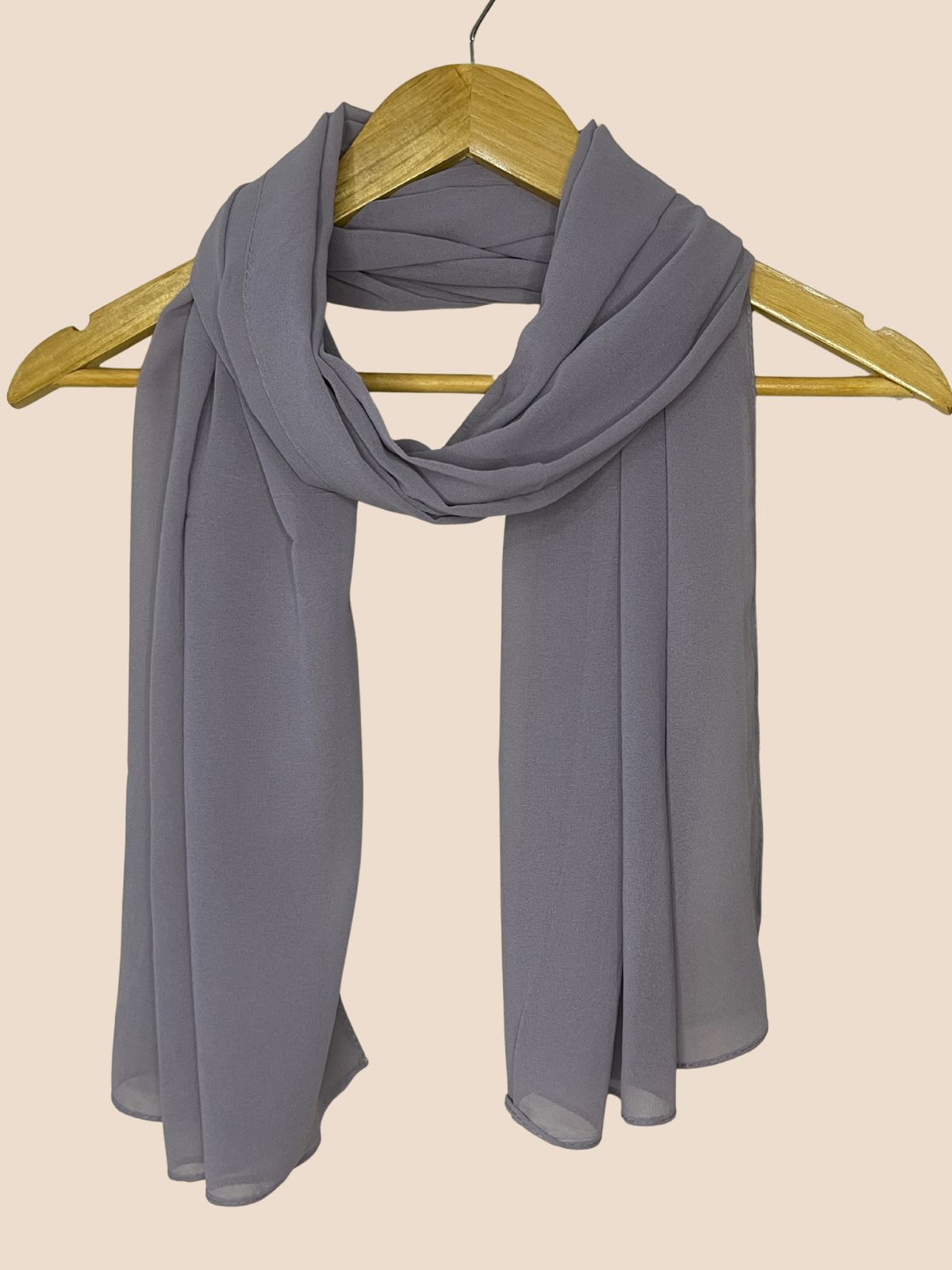 Premium Quality Georgette Chiffon Stole - Pewter Grey
