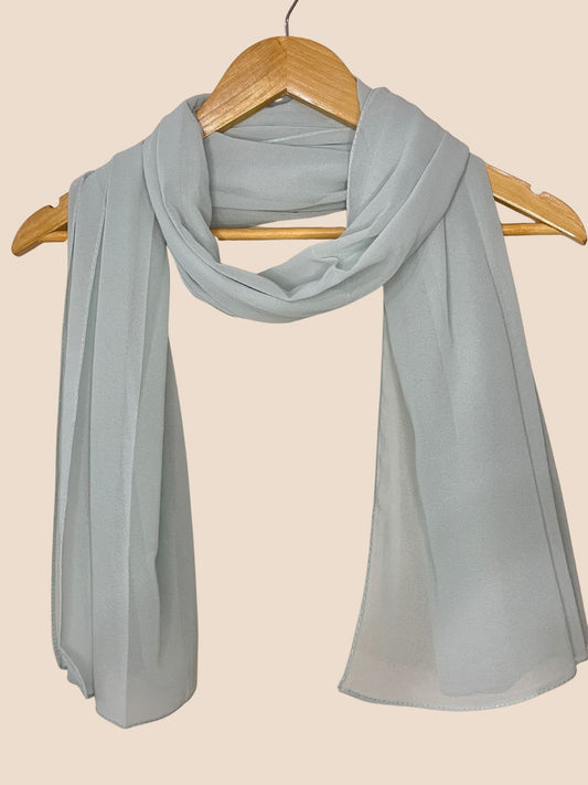 Premium Quality Georgette Chiffon Stole - Powder Blue