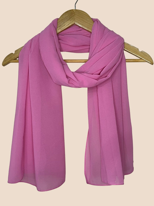 Premium Quality Georgette Chiffon Stole - Hot Pink