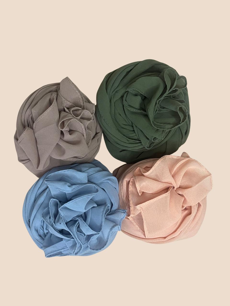 Premium Quality Georgette Chiffon Stole - Mega Box