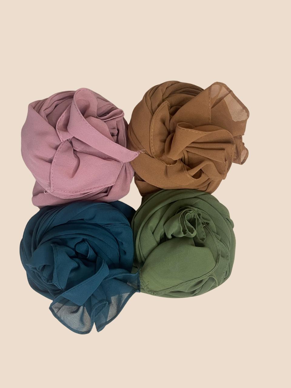 Premium Quality Georgette Chiffon Stole -Mega Box