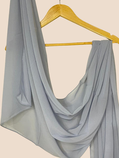 Premium Quality Georgette Chiffon Stole - Grey