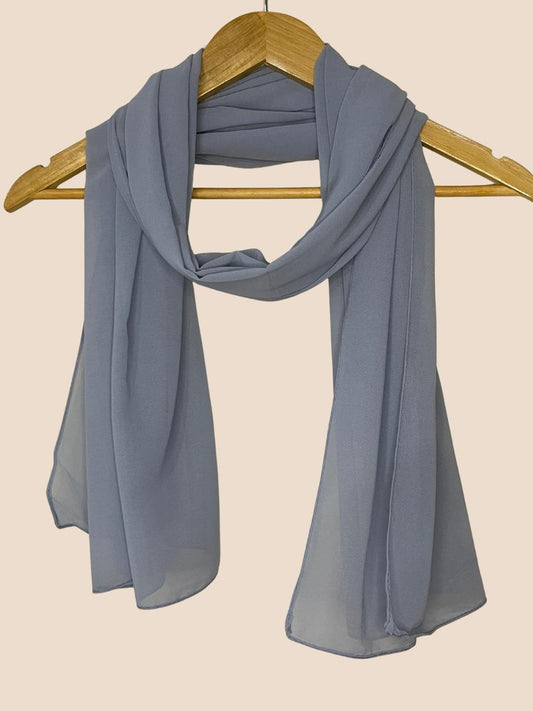 Premium Quality Georgette Chiffon Stole - Grey