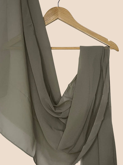 Premium Quality Georgette Chiffon Stole - Hunter Green