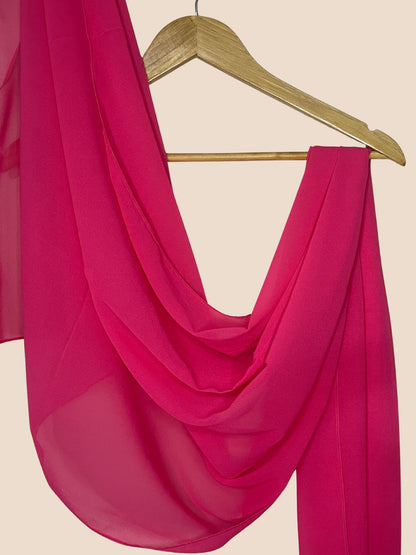 Premium Quality Georgette Chiffon Stole - Cerise Pink