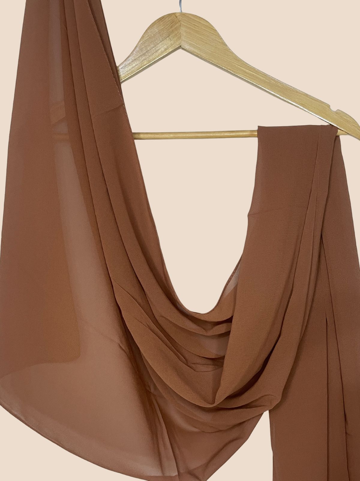 Premium Quality Georgette Chiffon Stole - Brown