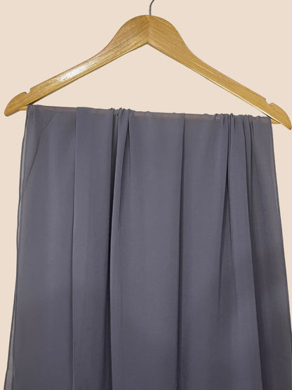 Premium Quality Georgette Chiffon Stole -  Denim Blue