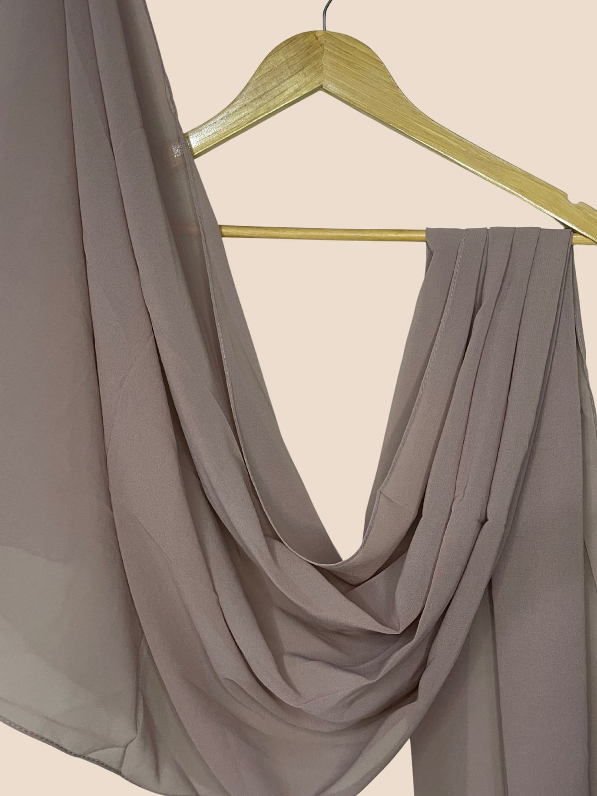 Premium Quality Georgette Chiffon Stole -  Dark Camel Brown