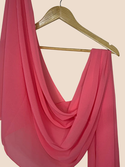 Premium Quality Georgette Chiffon Stole - Crimson Pink