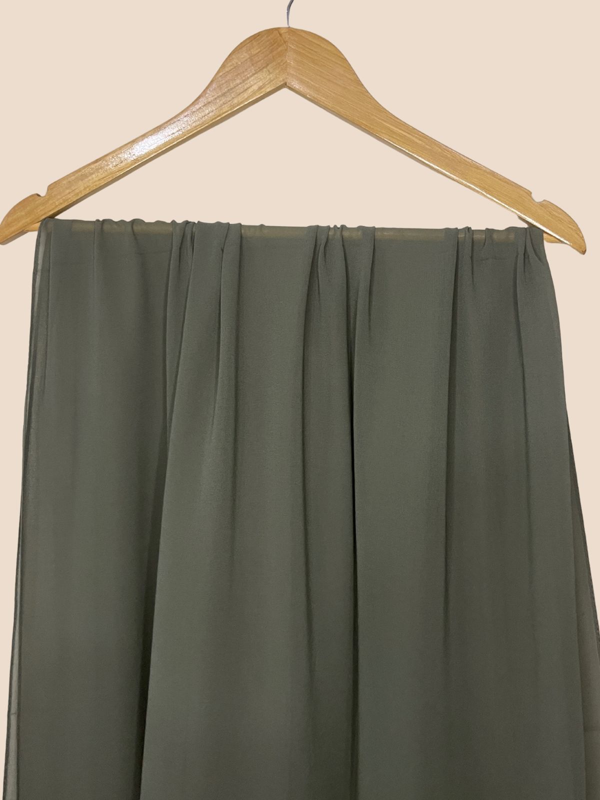 Premium Quality Georgette Chiffon Stole - Army Green
