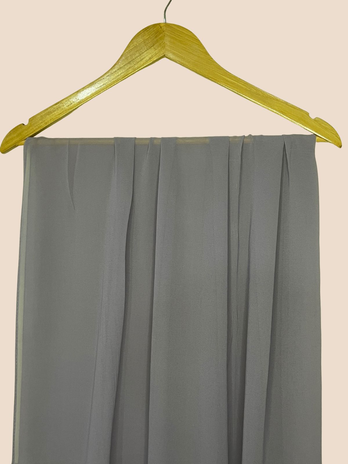 Premium Quality Georgette Chiffon Stole - Pewter Grey