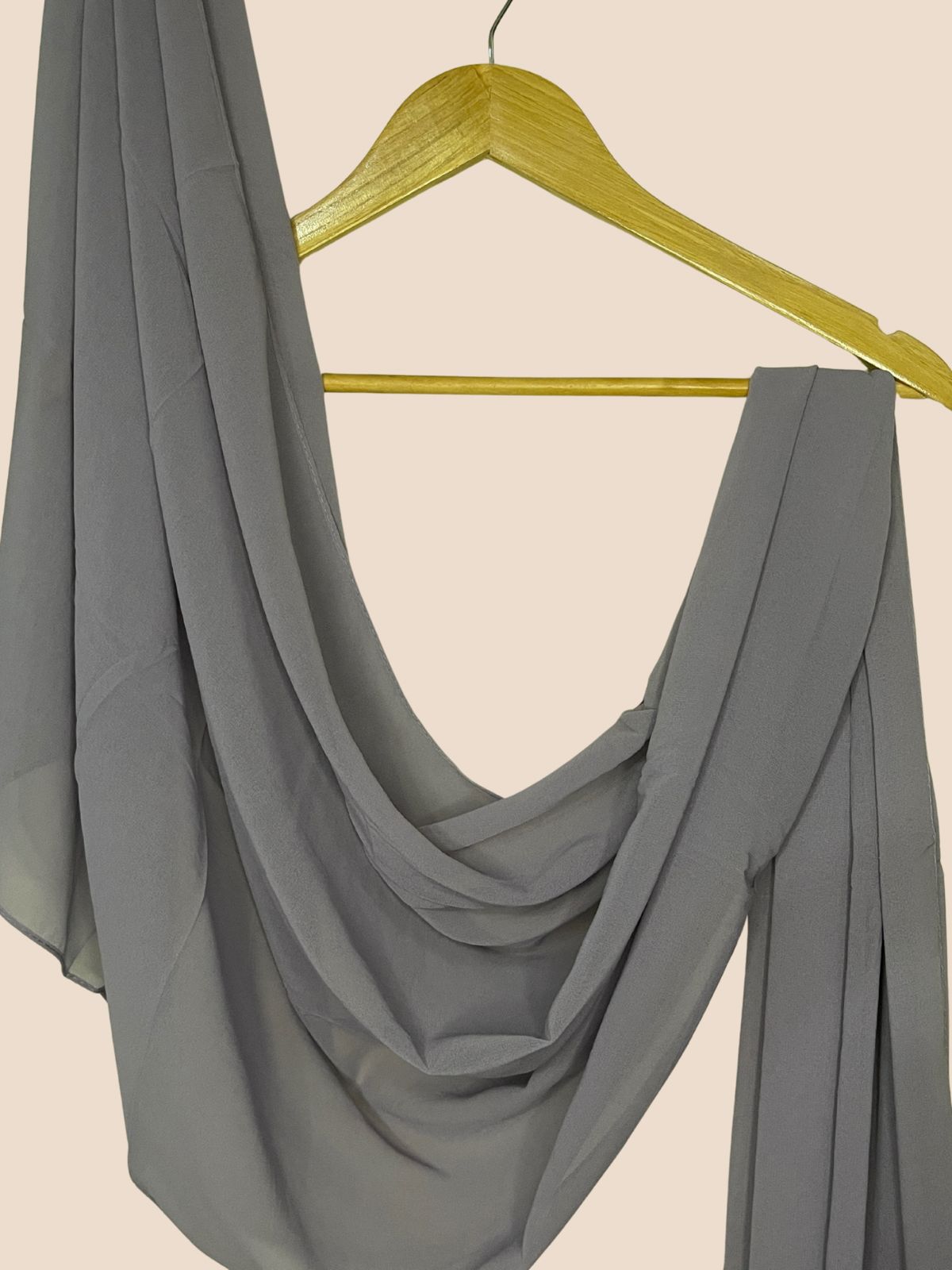 Premium Quality Georgette Chiffon Stole - Pewter Grey