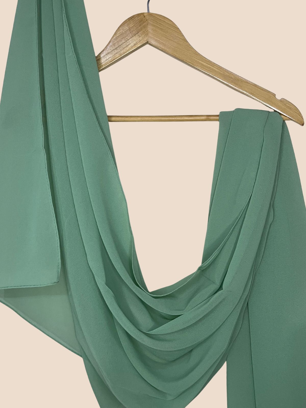 Premium Quality Georgette Chiffon Stole - Lincoln Green