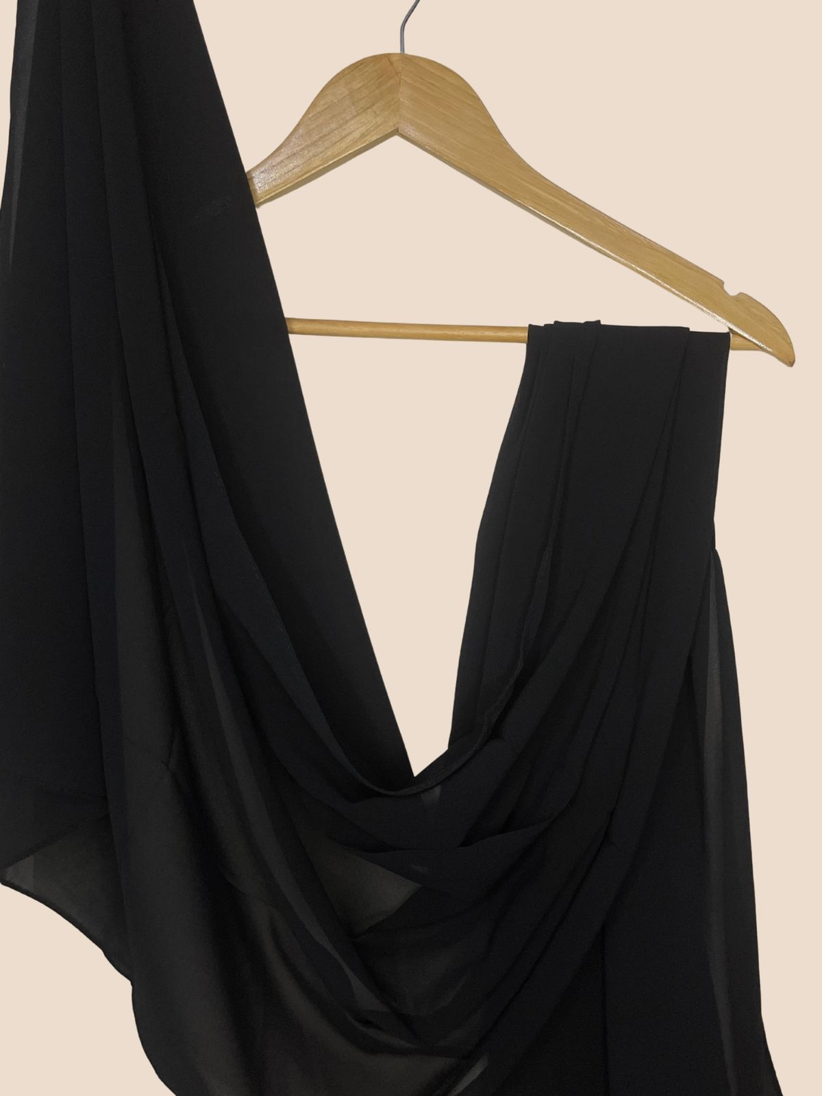 Premium Quality Georgette Chiffon Stole - Black