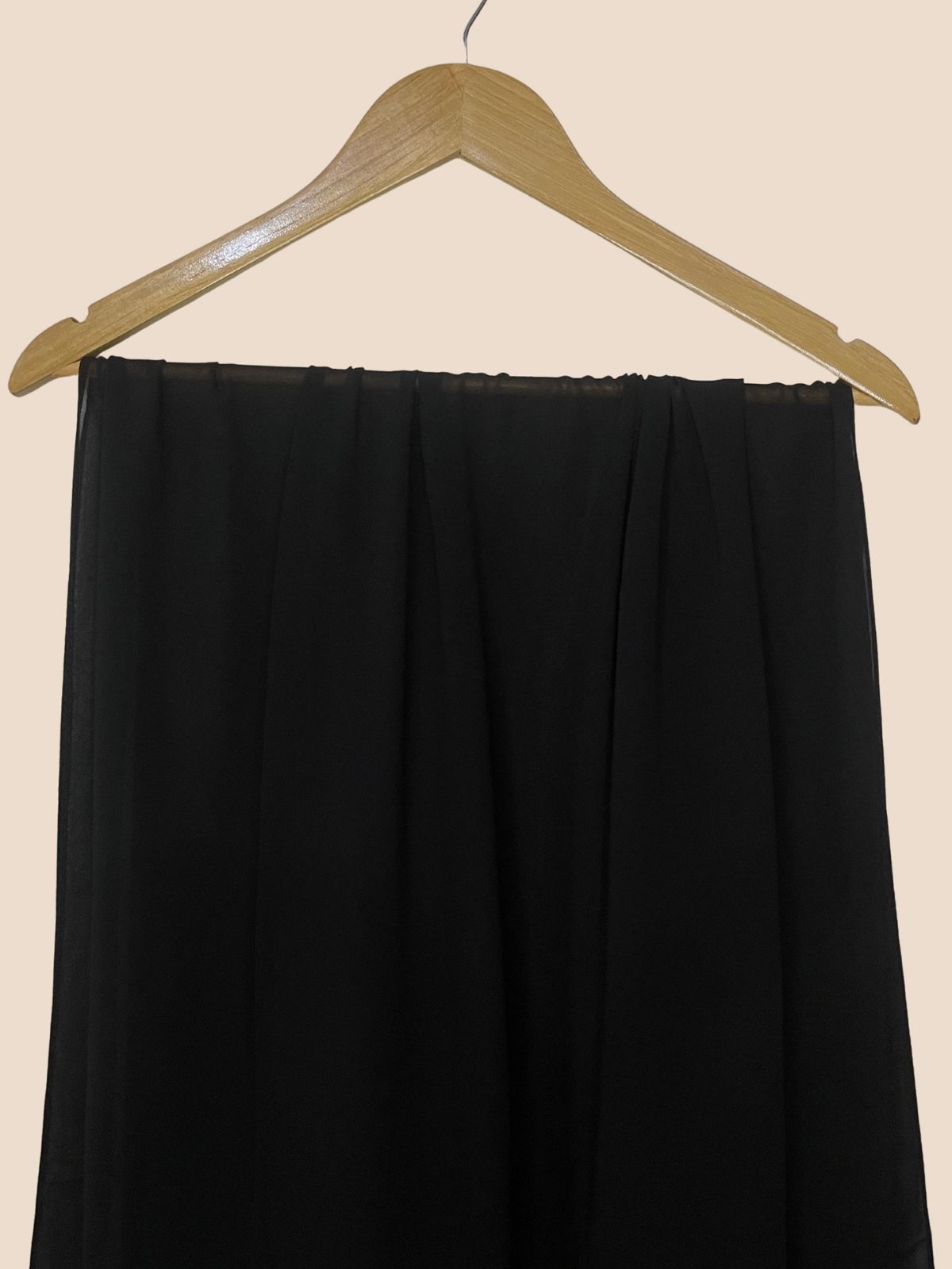 Premium Quality Georgette Chiffon Stole - Black