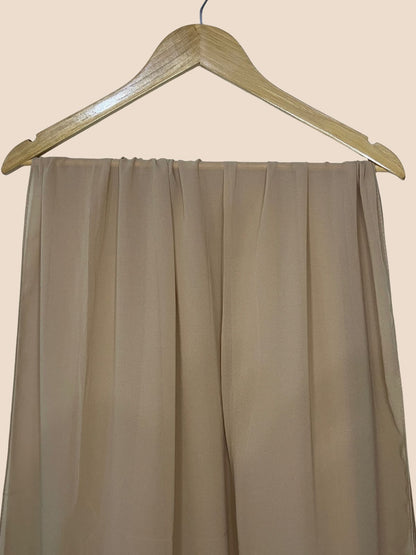 Premium Quality Georgette Chiffon Stole - Light Brown