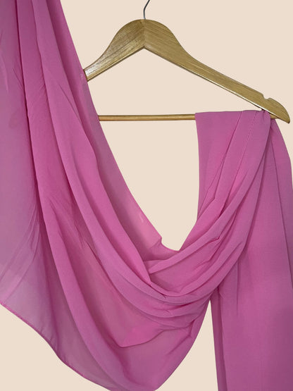 Premium Quality Georgette Chiffon Stole - Hot Pink