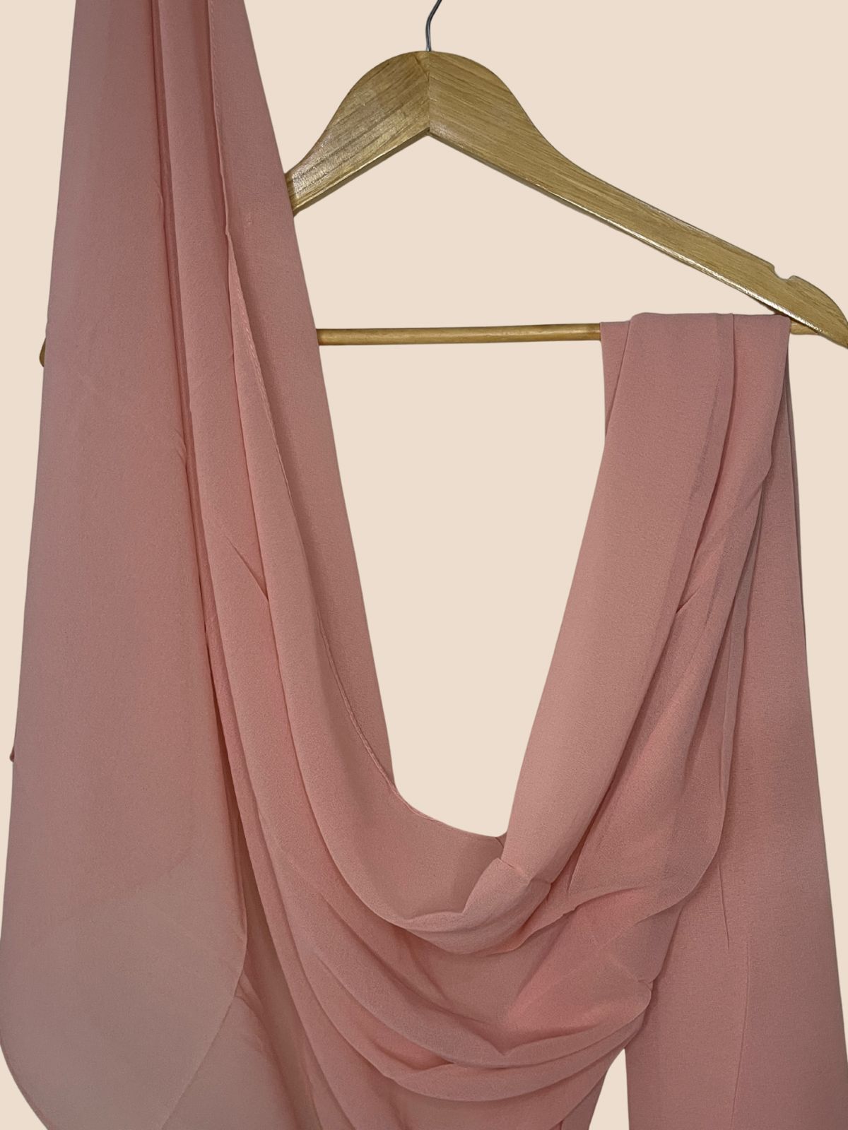 Premium Quality Georgette Chiffon Stole - Coral Pink