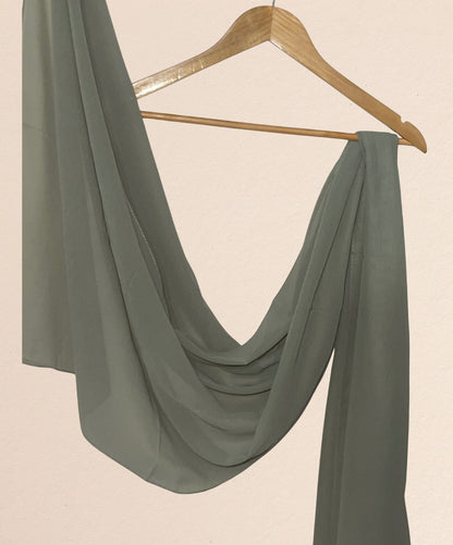 Premium Quality Georgette Chiffon Stole - Pistachio